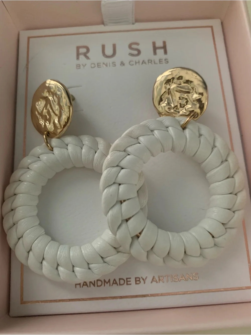 White & Gold Earrings